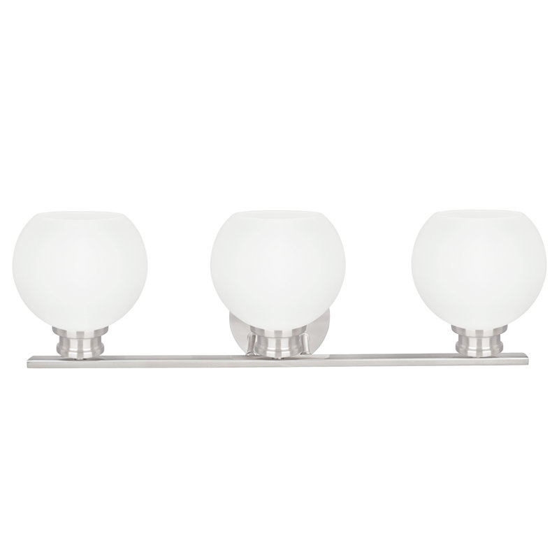 Luminaire nickel brossé à 3 lumières pour meuble-lavabo