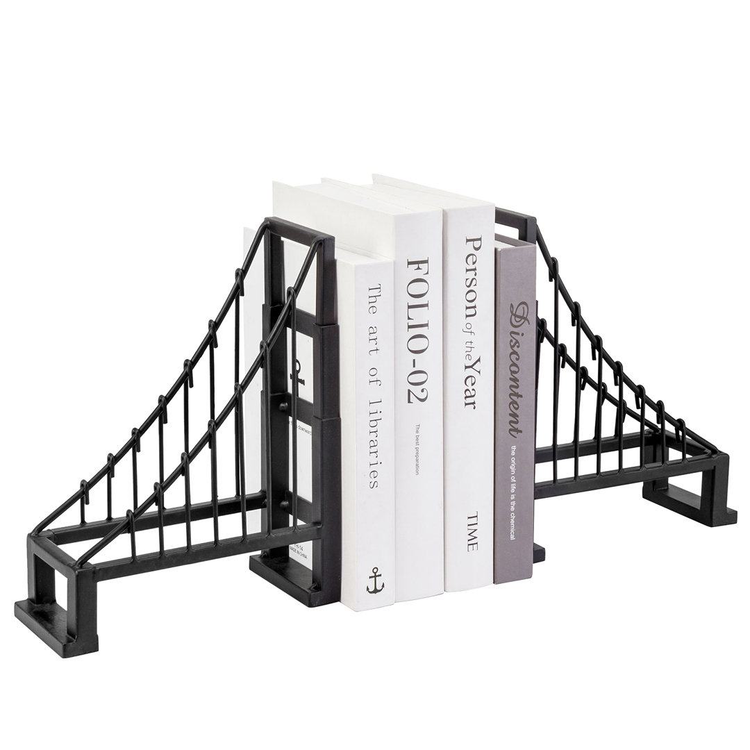 Decorative Bridge Sculpture Metal Bookends Ebern Designs