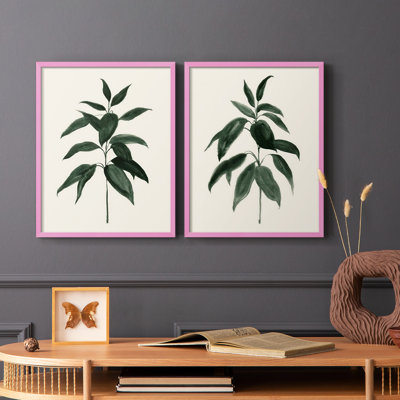 «Soft Greenery I», reproduction encadrée de qualité supérieure - prête à être accrochée - aucun clou requis - aucun clou requis