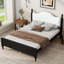 Lit plateforme en bois avec tête de lit tapissier-736679531-736679541