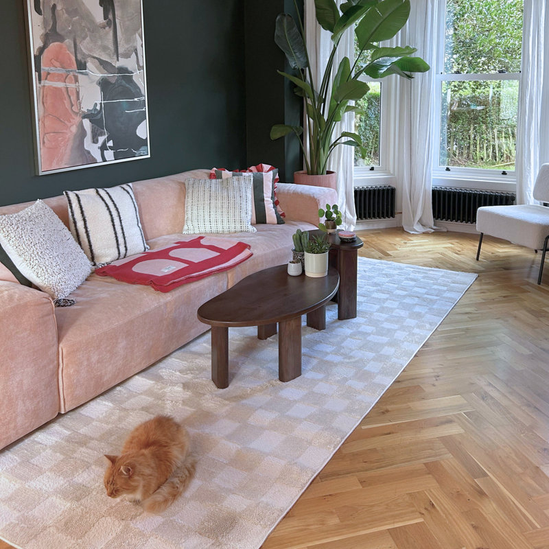 Tannille Chequered Hand Tufted Area Rug, 280cm x 380cm
