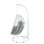 Chaise suspendue Simona en tissu vert et osier blanc