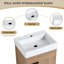 Meuble-lavabo sur pied simple en céramique avec plateau en céramique 19,03 po Jakavion
