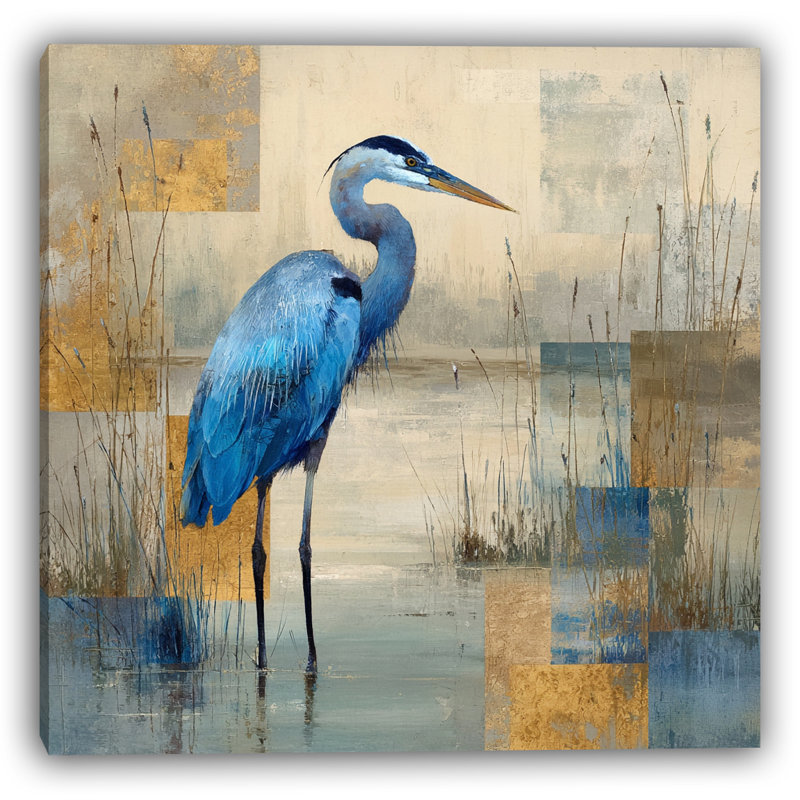 Reeds Heron - Art mural sur toile tendue
