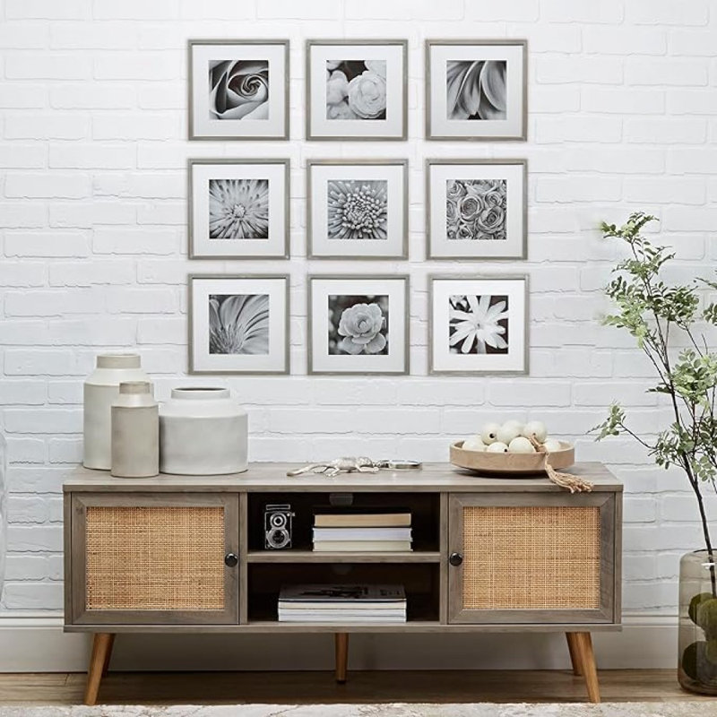 Cadre photo avec passe-partout mural 12 po x 12 po Gallery Perfect - (ensemble de 9)