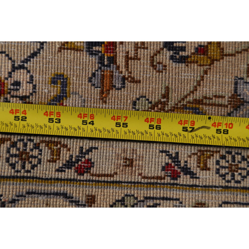 One-of-a-Kind 12'10" X 19'3" 1960s Wool Area Rug in Ivory