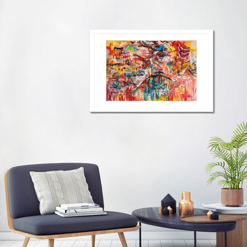 «Slow Dive» - reproduction d'art murale - papier d'art encadré, Papier à cadre ouvert avec passe-partout, H 24 po x l 32 po