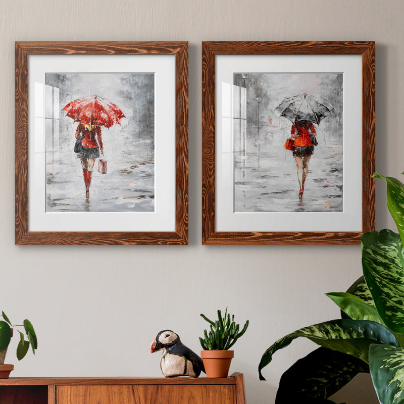 " City Shopping III " 2 - Pieces, 24" H x 20" W x 1" D, Maple Framed Paper, White