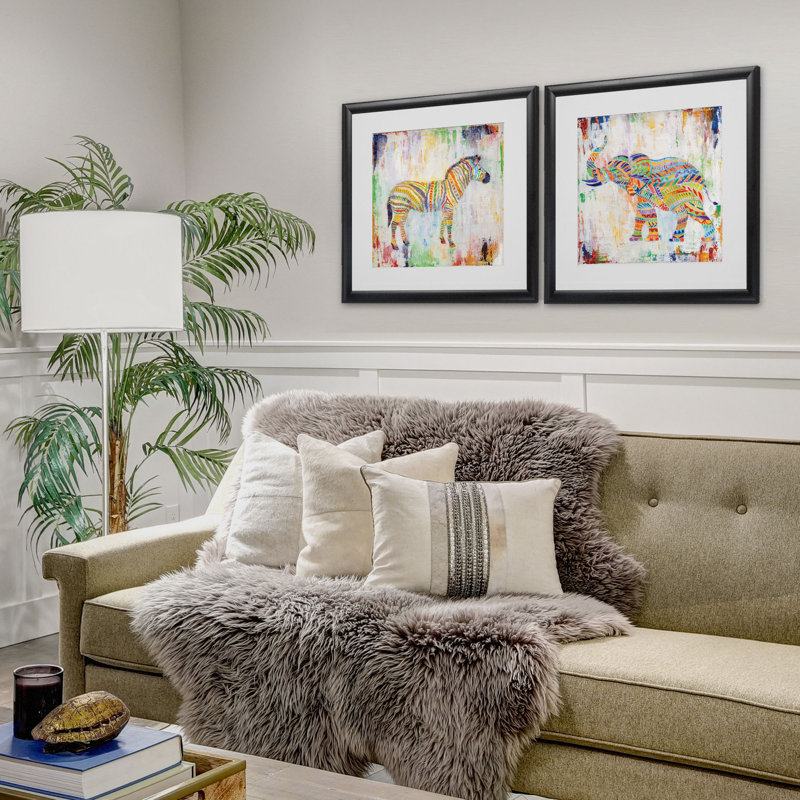 " Magical Zebra " 2 - Pieces, Black Framed
