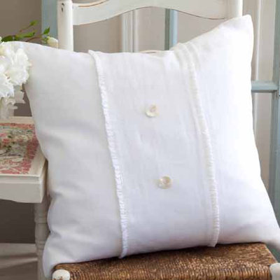 Hampton White Linen Voile Pillow