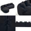 Canapé modulaire noir en L modulaire avec méridienne incurvée et assise profonde en mousse haute densité chenille-124497518-124497515