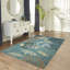 Tapis bleu / brun en polypropylène / polyester tissé à la machine Cesare-87873062