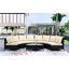 Ensemble de canapé modulaire en rotin et osier 5 pièces 5 pièces PE-124920062