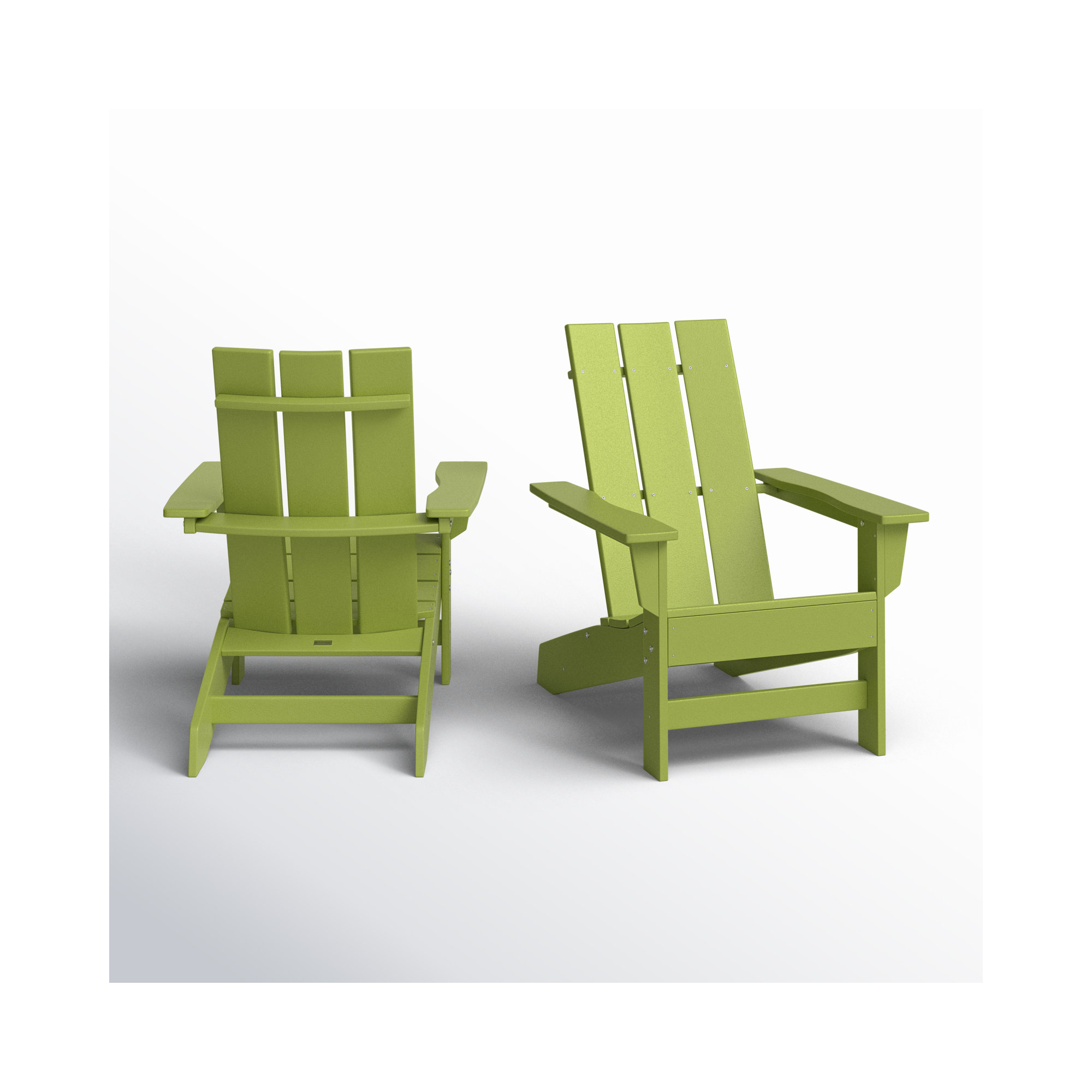 Ratcliff Plastic Adirondack Chairs (Set of 2), Lime Green