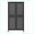 Cabinets, Traditional Black Steel Storage Cabinet with 4 Glass Doors, Adjustable Shelves - 31.5"W x 12.6"D x 59"H | Traditional | Kitchen
