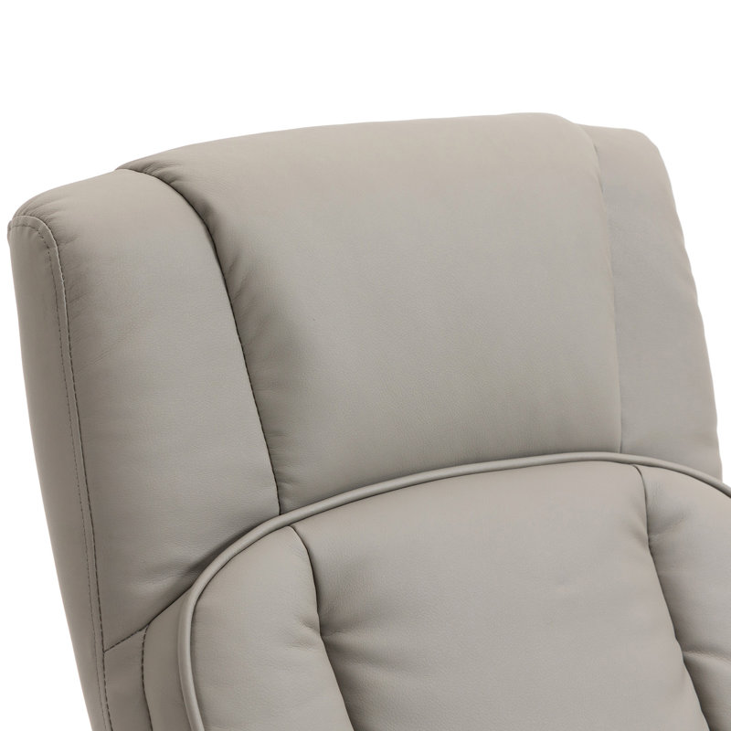 Fauteuil pivotant inclinable, manuel en cuir PU avec repose-pieds repose-pieds pour le salon, le bureau, la chambre à coucher