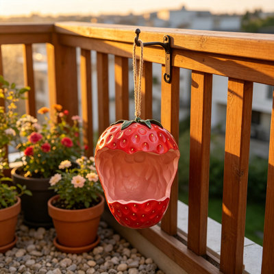 Jardinage artisanat décoratif en forme de fruit suspendue mangeoire pour oiseaux en résine alimentaire pour les oiseaux