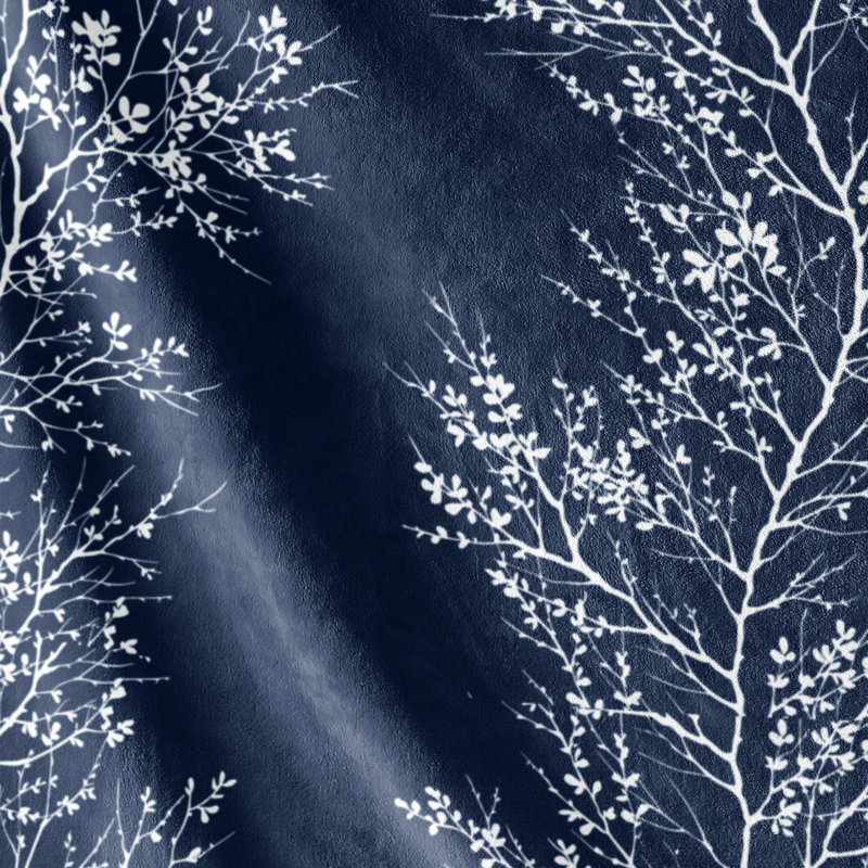 Ultra Soft Oversized Plush Foliage Throw Blanket, Navy