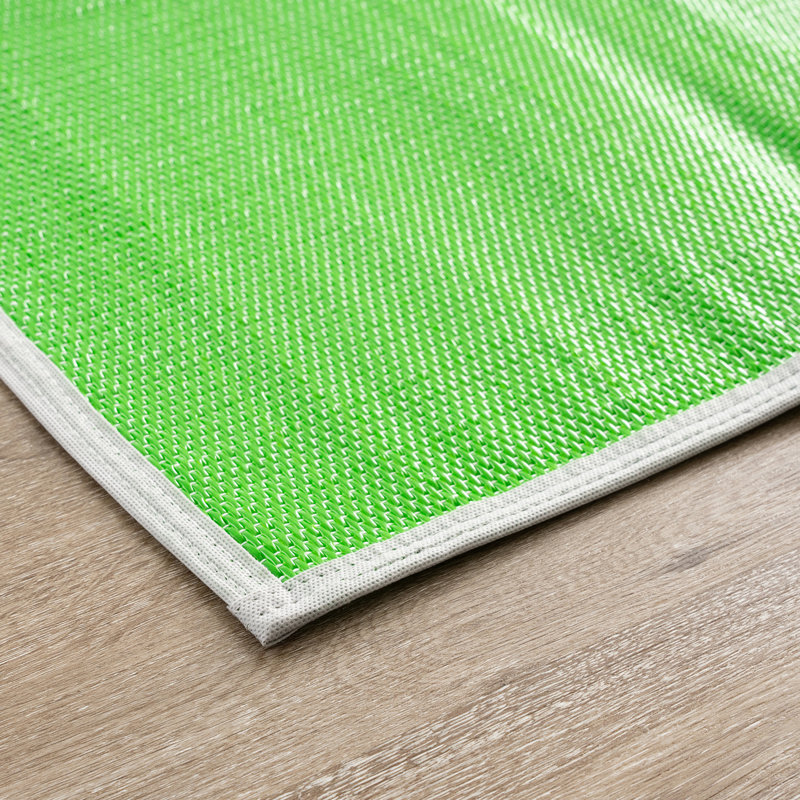 Kristofer Contemporary Solid Green Polypropylene Rectangle Area Rug, Rectangle 4' x 5'11"