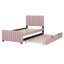 Lit plateforme tapissier avec lit gigogne-477070239