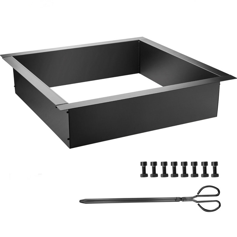 Outil de foyer rectangulaire en acier 42 po x 36 po