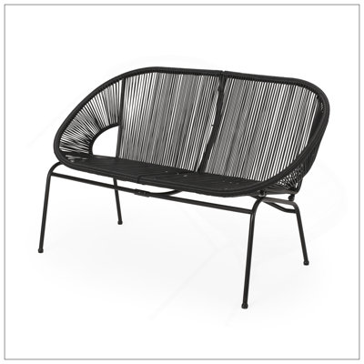 Causeuse d'extérieur à tissage hamac avec cadre en métal durable Condesa pour une détente moderne dans la cour