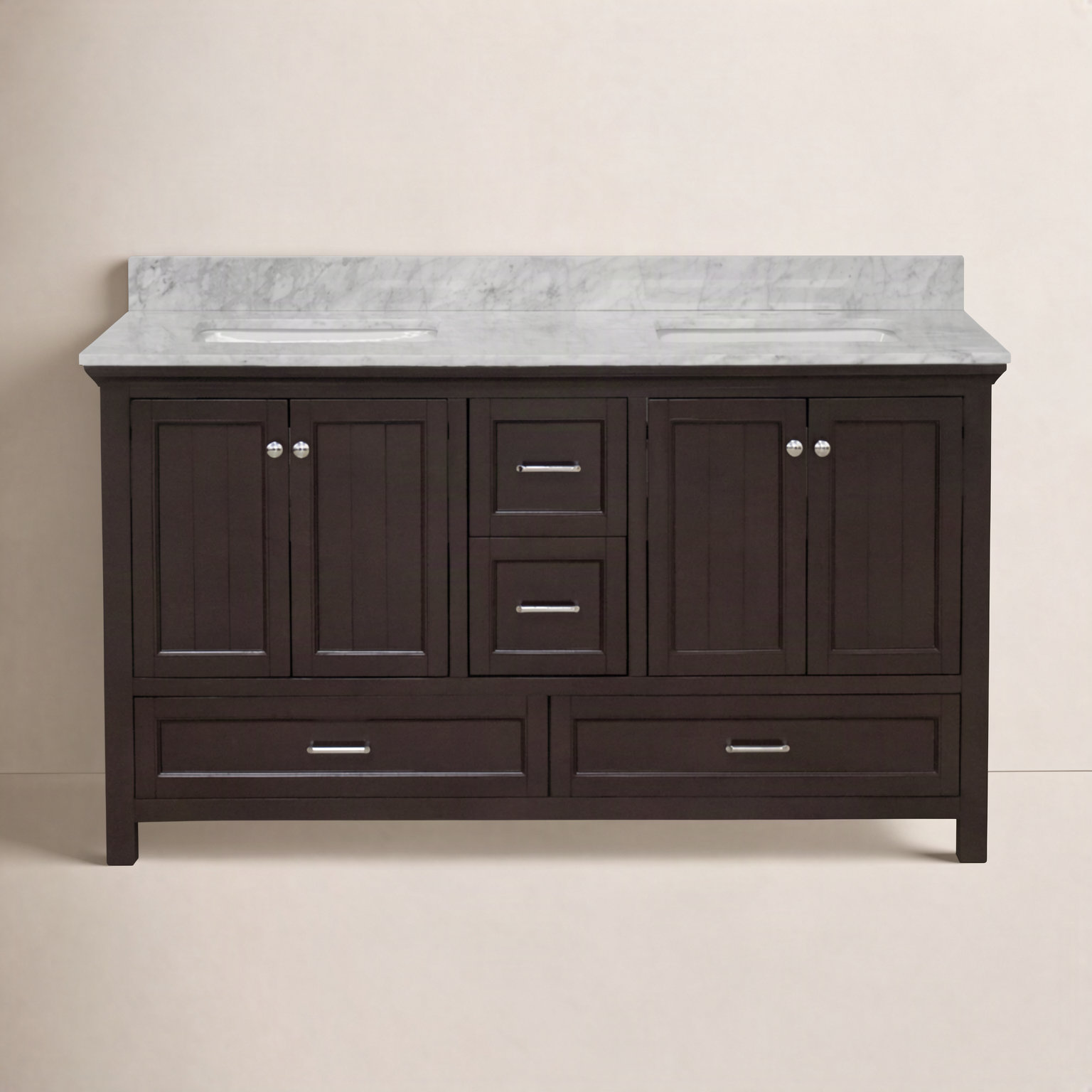 Maven 60'' Double Bathroom Vanity, Chocolate