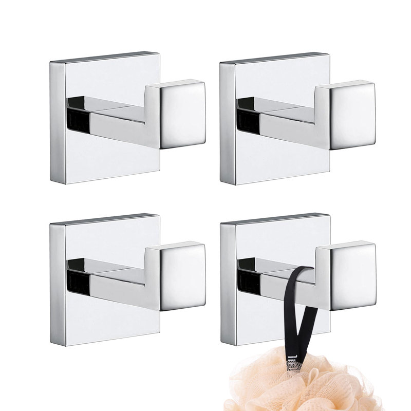 Wall Mount Towel Hook (4 Piece), Chrome