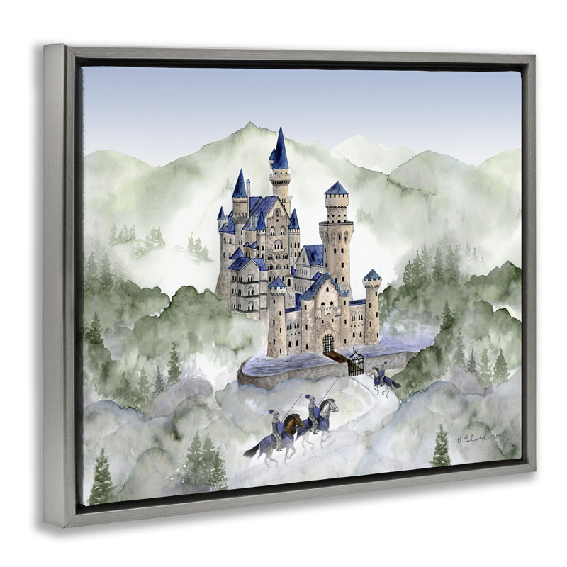 Cadre flottant Knights In Shining Armor, design par Brett Blumenthal, Cadre flottant gris lustré, H 17 po x l 21 po