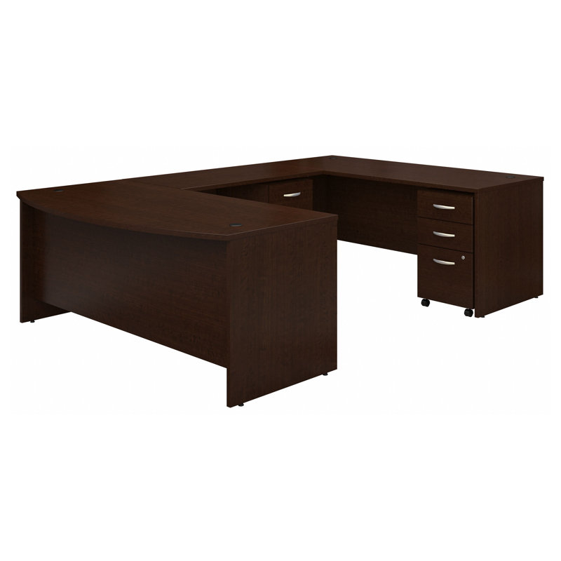 Office 500 Collection U-Shaped Executive Desk, Mocha Cherry/Mocha Cherry