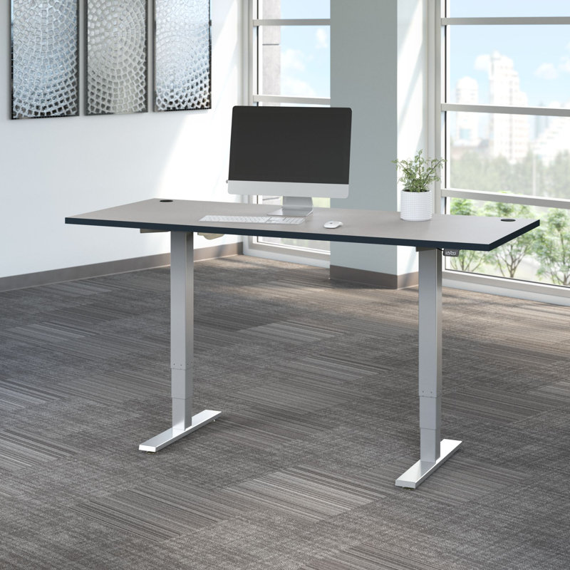 Height Adjustable Standing Desk, 71.02" W x 29.37" " D, White Spectrum