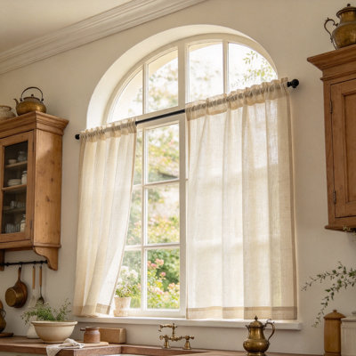 Linen Blend Kitchen Curtain Kitchen Pelmet