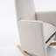 Cotton Linen Fabric Nursery Rocking Chair With Adjustable Footrest-978424207