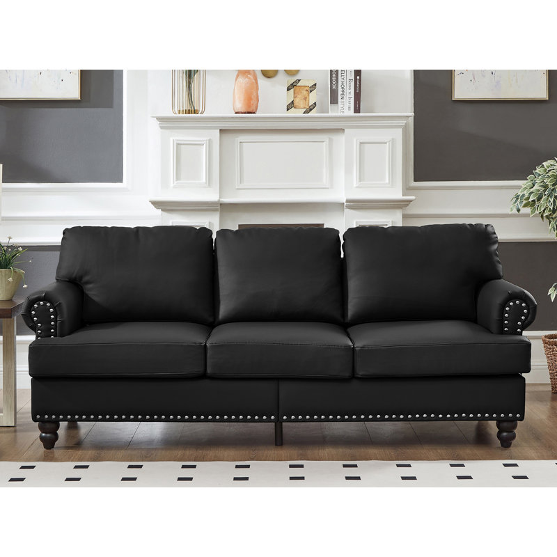 83'' Upholstered Sofa, Black