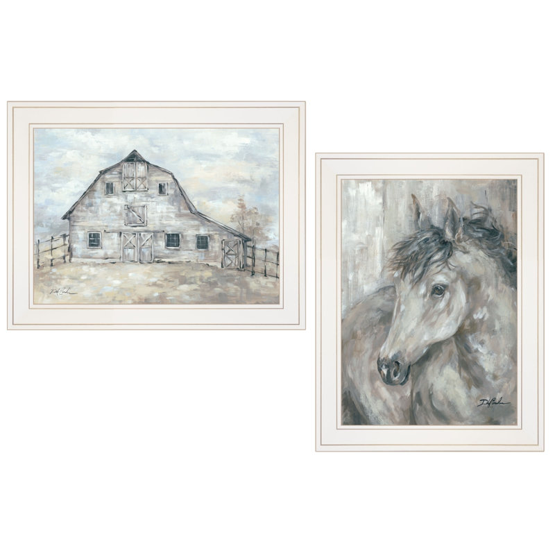 "True Spirit (Horses)" 2-Piece Vignette by Debi Coules, White
