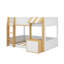 Lit superposé avec bureau, armoire de rangement et ports USB, lit superposé peu encombrant avec échelle et garde-corps