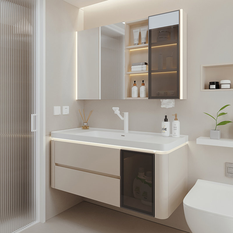 Cream style light luxury bathroom cabinet