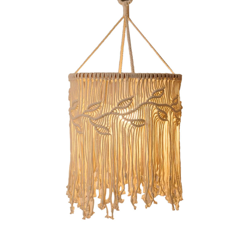 Cotton Drum Lamp Shade in Beige