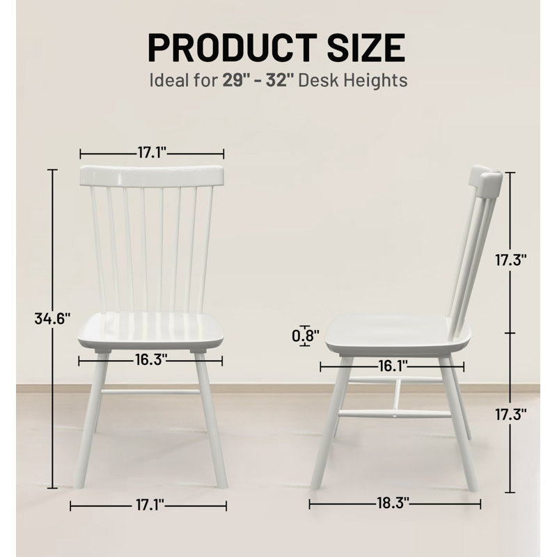 Ensemble de 8 chaises de salle à manger Windsor, Blanc, 8
