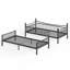 Lits jumeaux XL en métal avec barrière de sécurité incurvée, style industriel moderne, gain de place pour la maison familiale-675793424