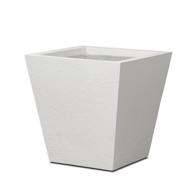 Boîte à fleurs Nael, H 22 po x l 22 po x P 22 po, Béton texturé blanc