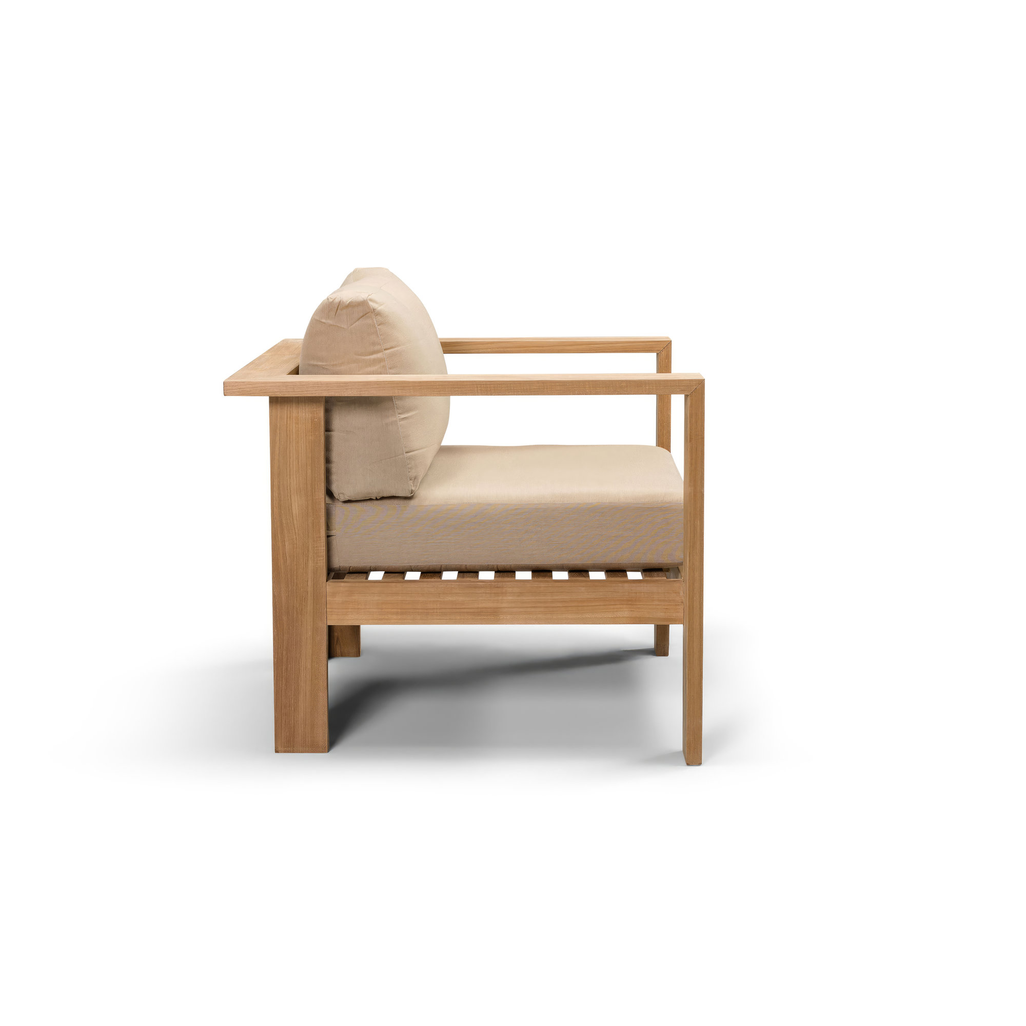 Sonoma Teak Outdoor Lounge Chair , Sunbrella® Cushions Included, Canvas Heather Beige Sunbrella® Canvas