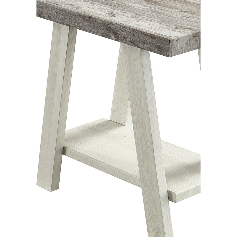 Table d'appoint en bois bicolore de 1,77 po d'épaisseur fabriquée avec finition