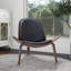 Chaise d'appoint moderne en similicuir sans accoudoirs, noir-499658427