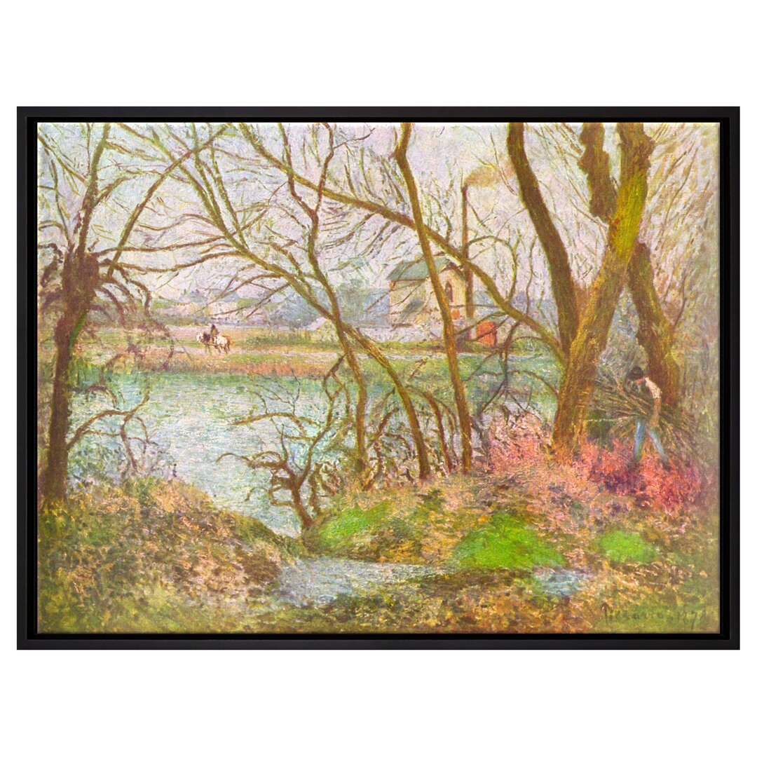 Gerahmtes Leinwandbild Bords De L'Oise Près De Pontoise von Camille Pissarro