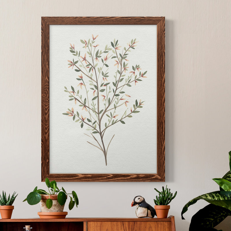 Toile simple encadrée Premium Sprig III - prête à être accrochée, H 24 po x l 20 po x P 1 po, Érable