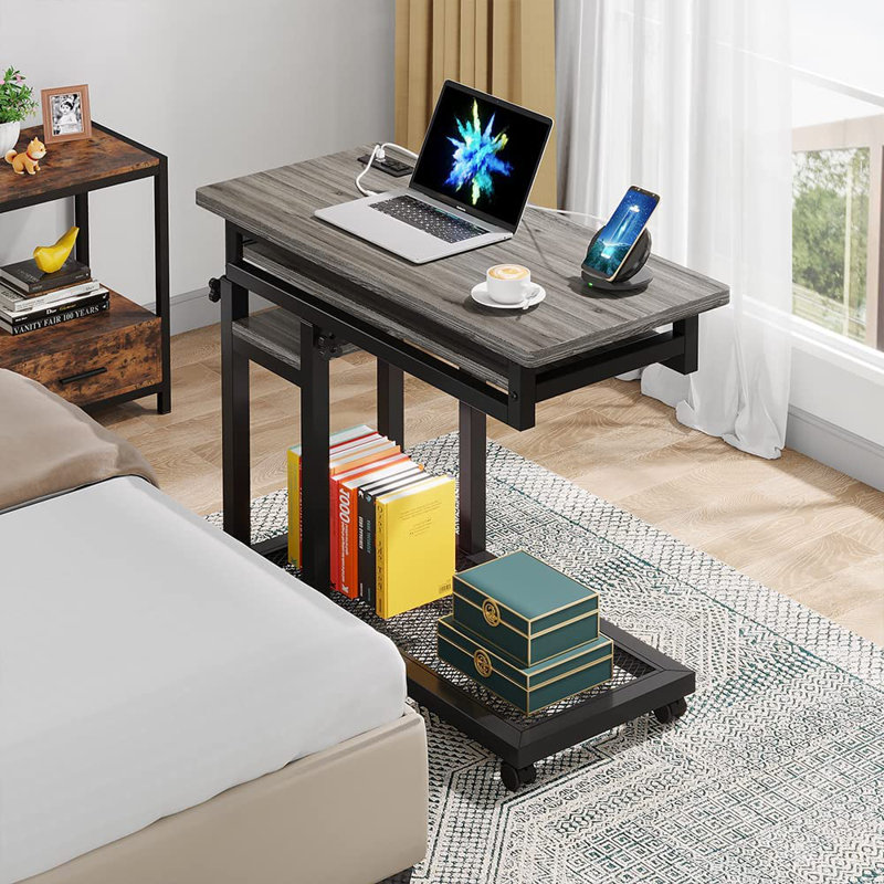 Bureau d'ordinateur réglable en hauteur Granton, Gris