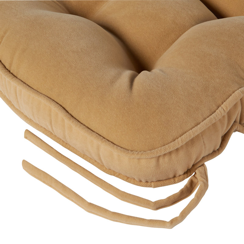 Coussin de chaise réversible en microfibre, Crème au beurre, Ensemble de 2
