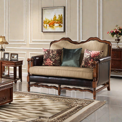 American Light Luxury Solid Wood Sofa 56.69'' Loveseat