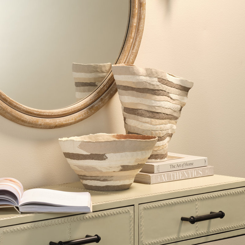 Textile Porcelain Bowl, Brown
